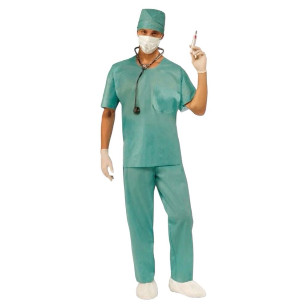 Rubies E.R. Surgeon Men's Doctor Nurse Scrubs Green Adult One Size Costume
